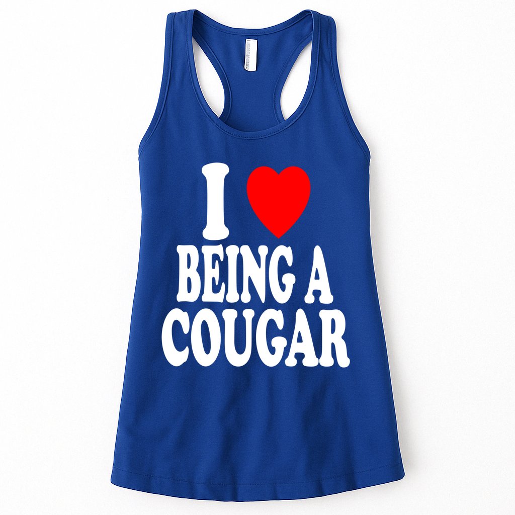 I Heart (Love) Being A Cougar Hot Older Gift Womens Tank Top