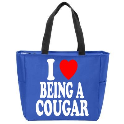 I Heart (Love) Being A Cougar Hot Older Gift Zip Tote Bag