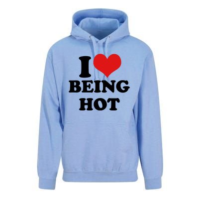 I Heart Love Being Hot Funny Meme Unisex Surf Hoodie