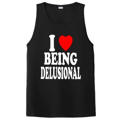 I Heart (Love) Being Delusional Gift PosiCharge Competitor Tank