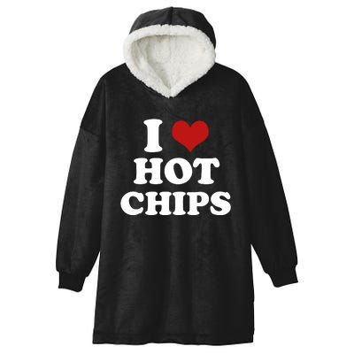 I Heart Love Hot Chips Funny 2000s Celebrity Inspired Meme Hooded Wearable Blanket