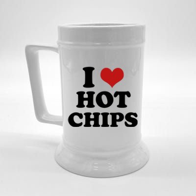 I Heart Love Hot Chips Funny 2000s Celebrity Inspired Meme Beer Stein