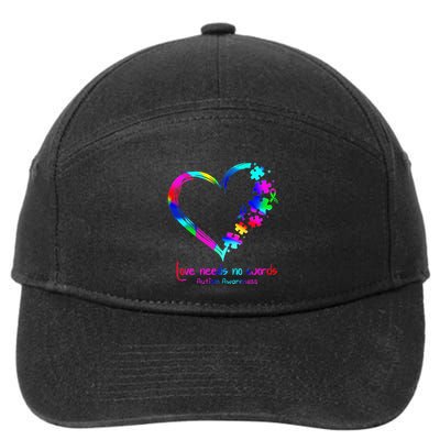 Infinity Heart Love Autism Awareness Needs No Words Tie Dye 7-Panel Snapback Hat