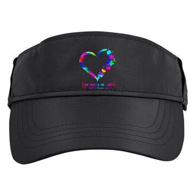 Infinity Heart Love Autism Awareness Needs No Words Tie Dye Adult Drive Performance Visor