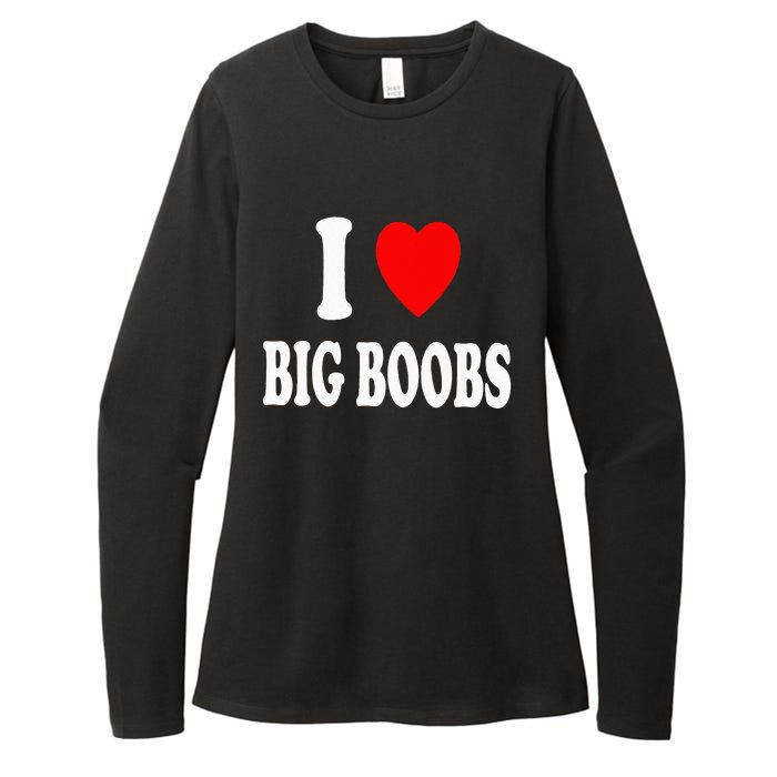 I Heart (Love) Big Boobs Womens CVC Long Sleeve Shirt