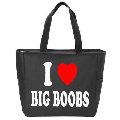 I Heart (Love) Big Boobs Zip Tote Bag