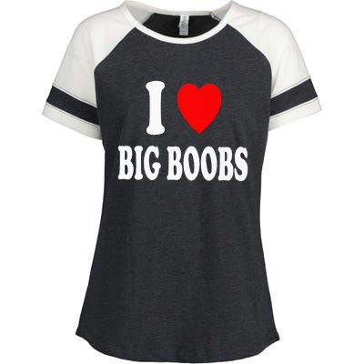 I Heart (Love) Big Boobs Enza Ladies Jersey Colorblock Tee