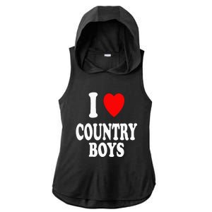 I Heart (Love) Country Attraction Southern South Ladies PosiCharge Tri-Blend Wicking Draft Hoodie Tank