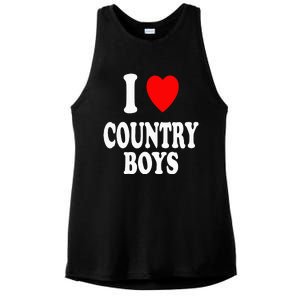 I Heart (Love) Country Attraction Southern South Ladies PosiCharge Tri-Blend Wicking Tank