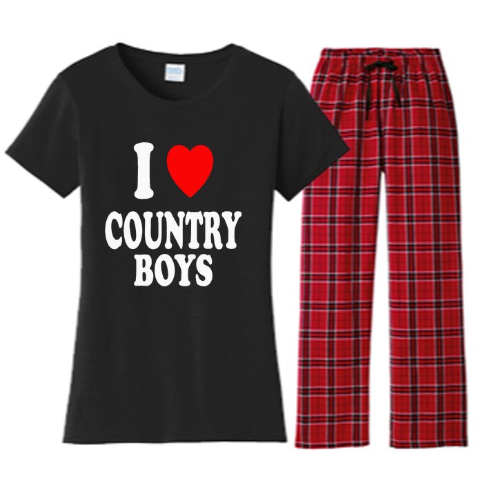 I Heart (Love) Country Attraction Southern South Women's Flannel Pajama Set