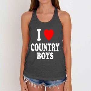 I Heart (Love) Country Attraction Southern South Women's Knotted Racerback Tank