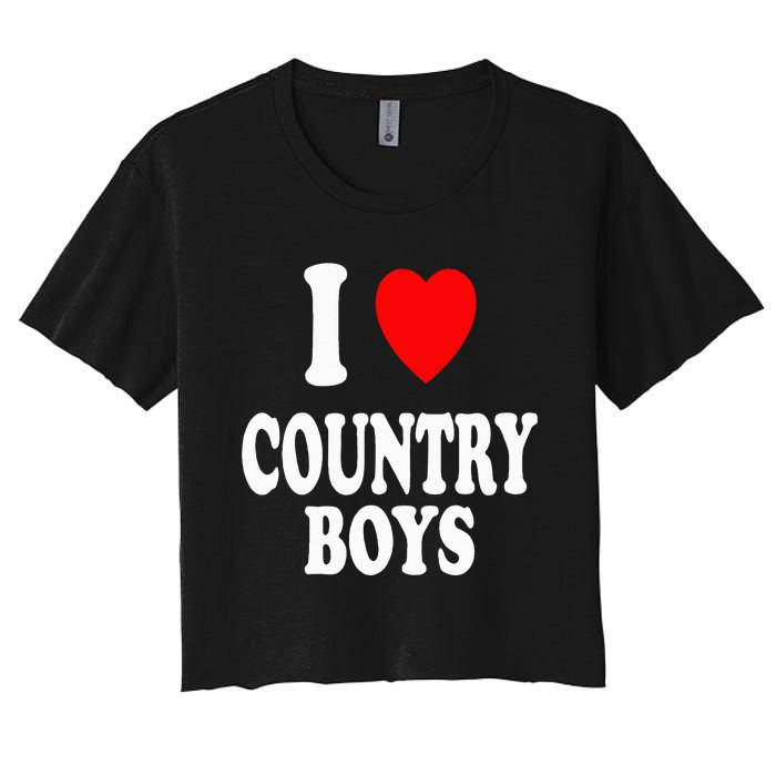 I Heart (Love) Country Attraction Southern South Women's Crop Top Tee