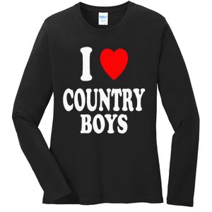 I Heart (Love) Country Attraction Southern South Ladies Long Sleeve Shirt