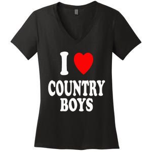 I Heart (Love) Country Attraction Southern South Women's V-Neck T-Shirt