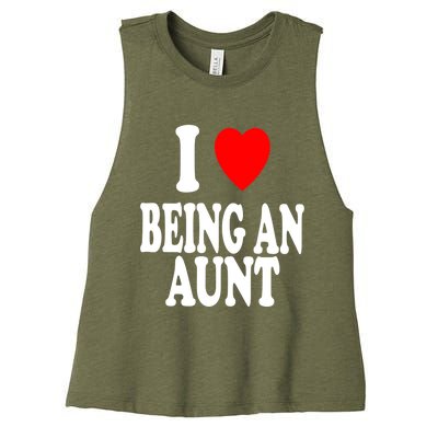 I Heart (Love) Being An Aunt Gift Women's Racerback Cropped Tank