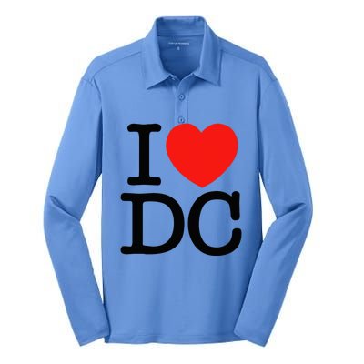 I Heart Love Washington Wa Dc Silk Touch Performance Long Sleeve Polo