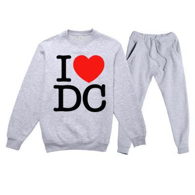 I Heart Love Washington Wa Dc Premium Crewneck Sweatsuit Set