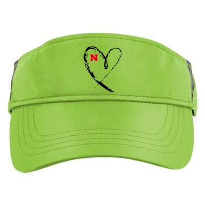 I Heart Love Nebraska Football Adult Drive Performance Visor