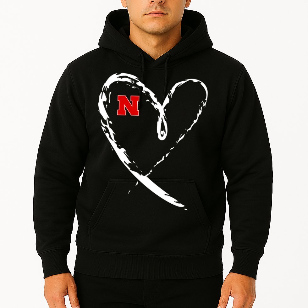 I Heart Love Nebraska Football Hoodie