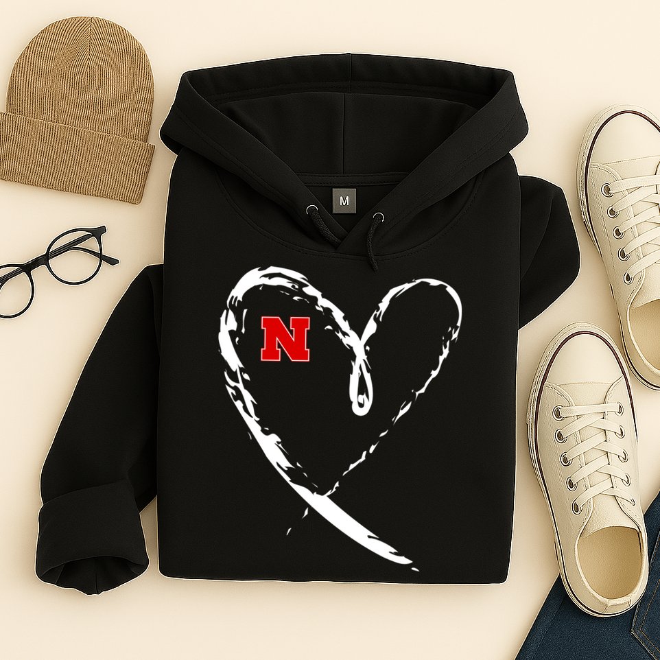 I Heart Love Nebraska Football Hoodie