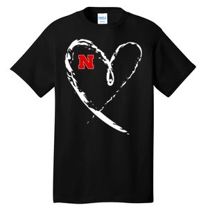 I Heart Love Nebraska Football Tall T-Shirt