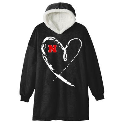 I Heart Love Nebraska Football Hooded Wearable Blanket