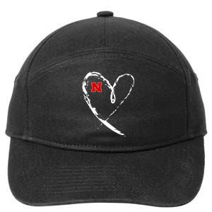 I Heart Love Nebraska Football 7-Panel Snapback Hat