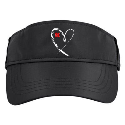 I Heart Love Nebraska Football Adult Drive Performance Visor