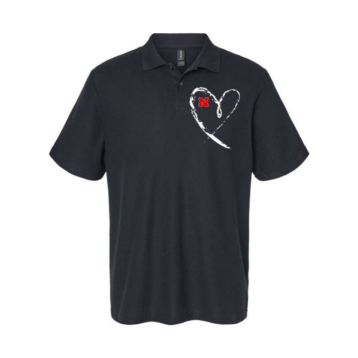 I Heart Love Nebraska Football Softstyle Adult Sport Polo