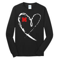 I Heart Love Nebraska Football Tall Long Sleeve T-Shirt