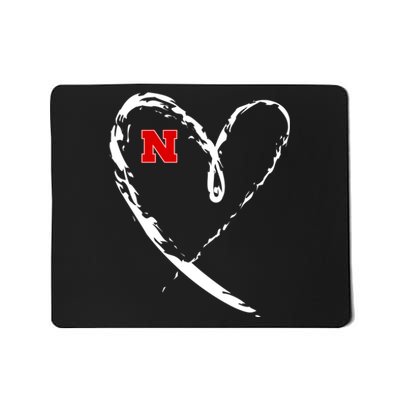 I Heart Love Nebraska Football Mousepad