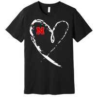 I Heart Love Nebraska Football Premium T-Shirt