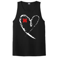 I Heart Love Nebraska Football PosiCharge Competitor Tank