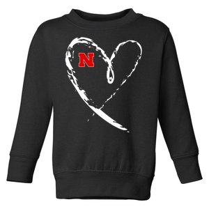 I Heart Love Nebraska Football Toddler Sweatshirt