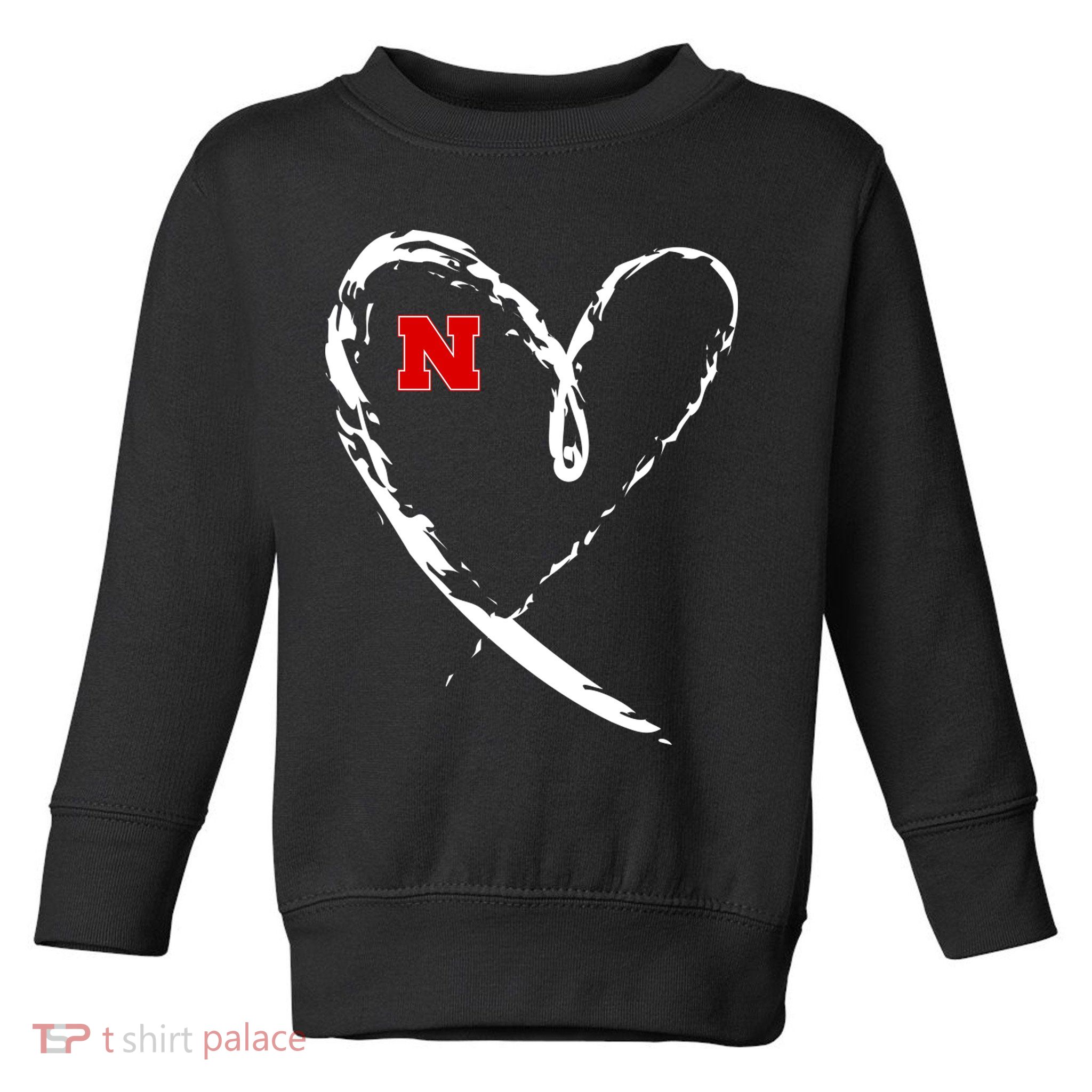 I Heart Love Nebraska Football Toddler Sweatshirt
