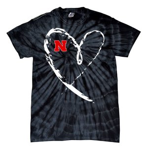 I Heart Love Nebraska Football Tie-Dye T-Shirt