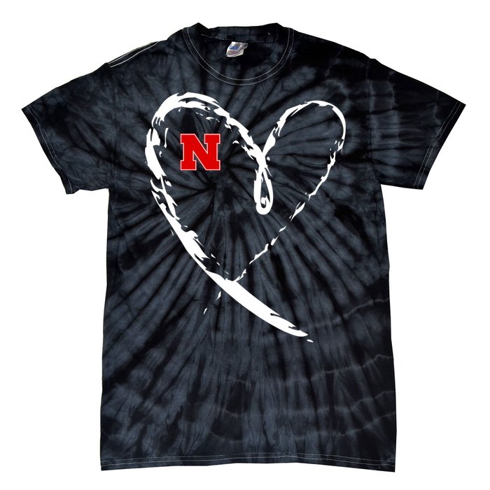 I Heart Love Nebraska Football Tie-Dye T-Shirt