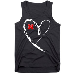 I Heart Love Nebraska Football Tank Top