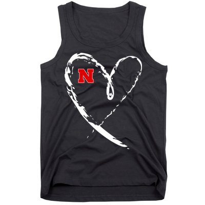 I Heart Love Nebraska Football Tank Top