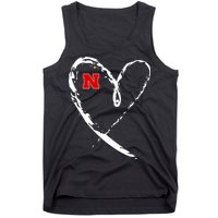 I Heart Love Nebraska Football Tank Top