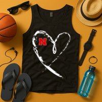I Heart Love Nebraska Football Tank Top