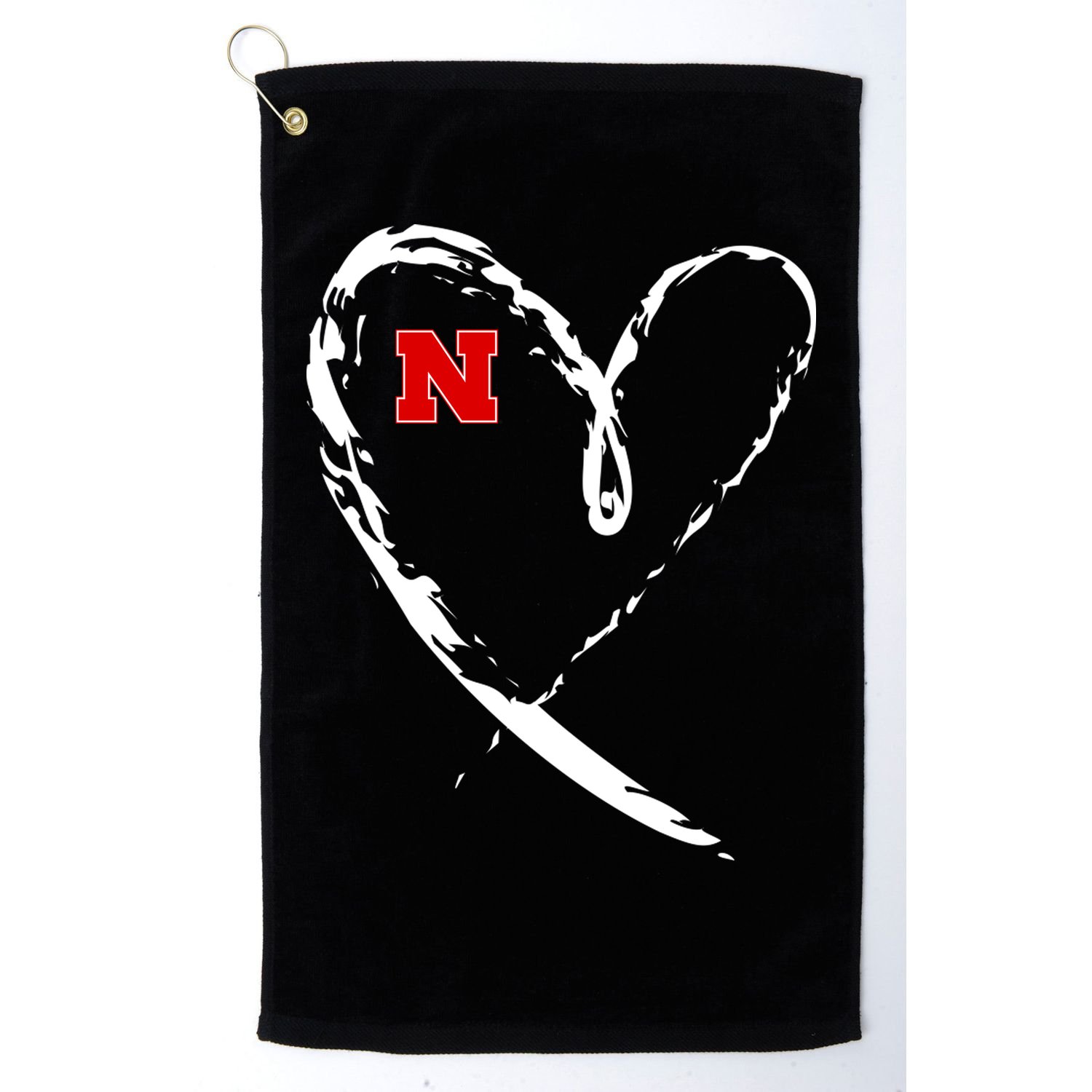 I Heart Love Nebraska Football Golf Towel