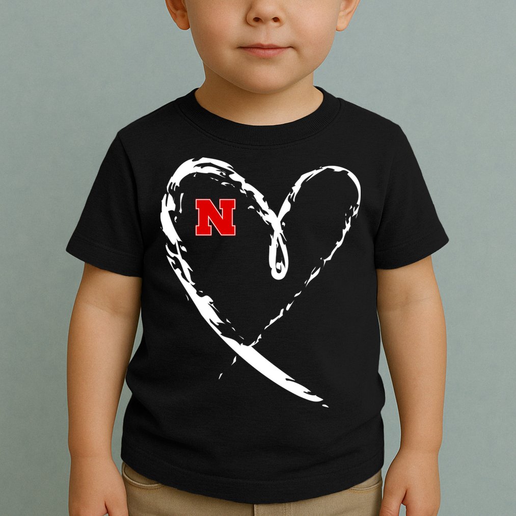 I Heart Love Nebraska Football Toddler T-Shirt