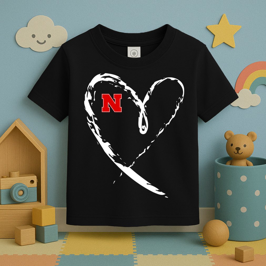I Heart Love Nebraska Football Toddler T-Shirt