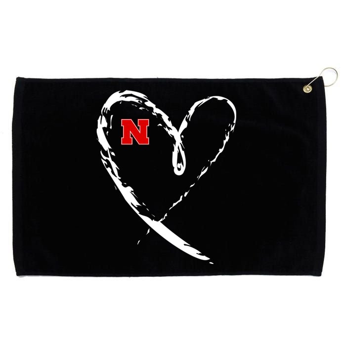 I Heart Love Nebraska Football Grommeted Golf Towel