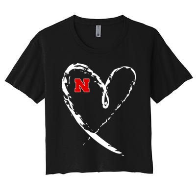 I Heart Love Nebraska Football Crop Top