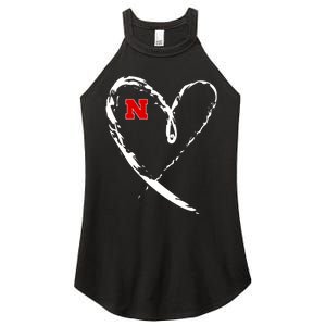 I Heart Love Nebraska Football Women's Perfect Tri Rocker Tank