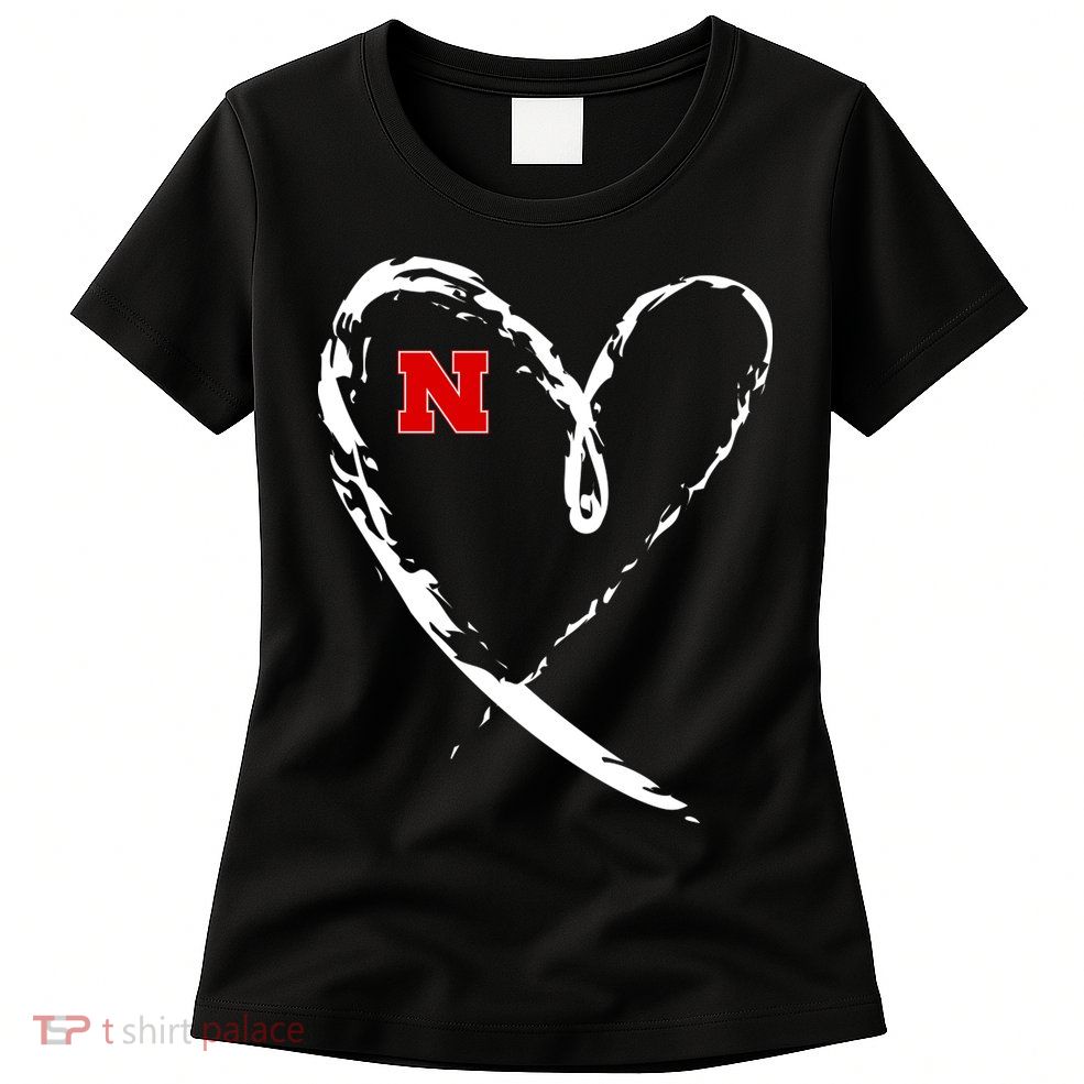 I Heart Love Nebraska Football Womens T-Shirt