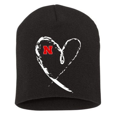 I Heart Love Nebraska Football Short Acrylic Beanie