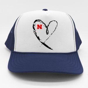 I Heart Love Nebraska Football Trucker Hat